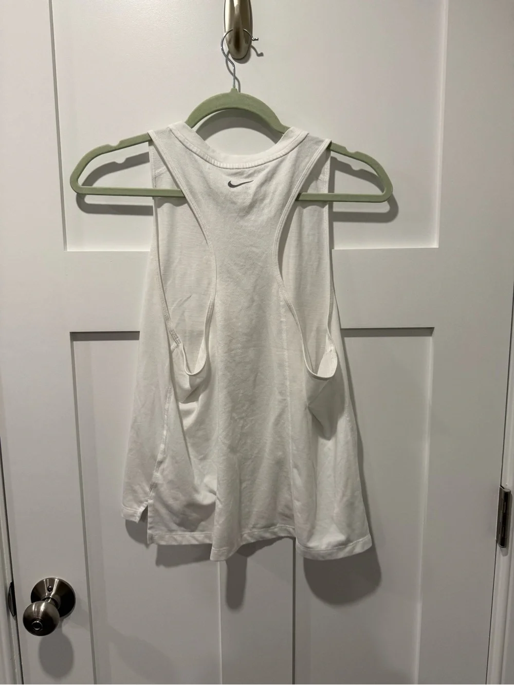 Nike Dri Fit “Just Do It” Vertical Graphic Tank in White